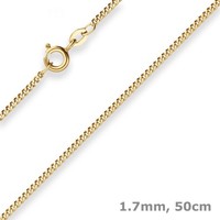 1,7Mm Panzerkette Goldkette Collier Halskette Aus 375 Gold Gelbgold 50Cm