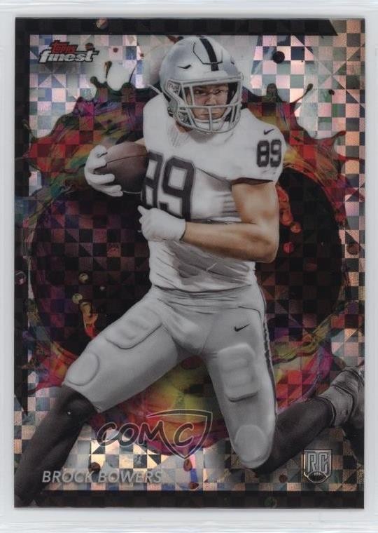 2024 Topps Finest Rare Checkerboard Refractor Brock Bowers #282 15vt