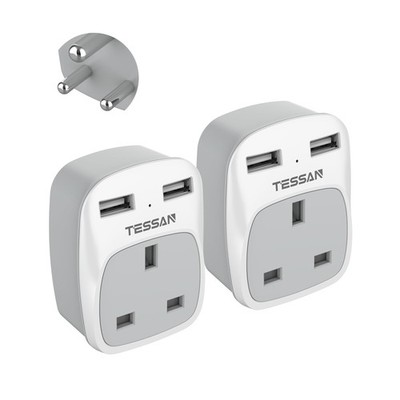 Indien Stecker Adapter Pack, Tessan geerdet Reise USB Ports, Buchse Sri