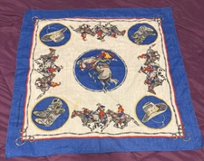 USA Made RODEO COWBOY WESTERN Hat Blue Bandana Face Mask Neck Head Wrap Scarf 