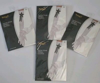 Spirit Halloween Satin Star Opera Gloves Lot Of 4 Costume Accessory  New 