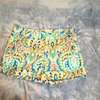 New York & Company Women s Paisley Chino Shorts Multicolor Size 2 3'' Pockets