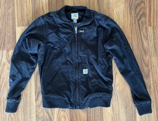 Women s Carhartt Black Canvas Crawford Bomber Jacket Relaxed Size XS