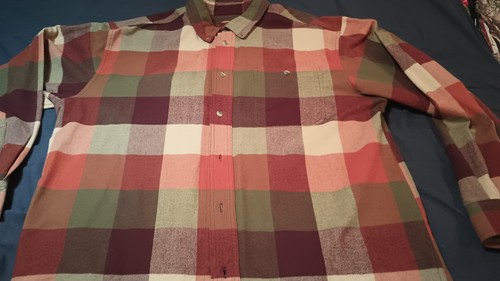 Camicia uomo Bob Timberlakes L cotone flanella marrone tasca frontale - Foto 3 di 11