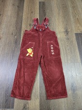 Disney Winnie the Pooh Red Corduroy Overalls Toddler 3T Vintage