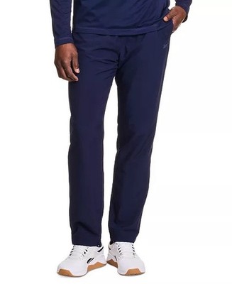 Reebok Men s Woven Logo Slim Fit Track Pants Navy Blue Vector Gym Run M READ NWT