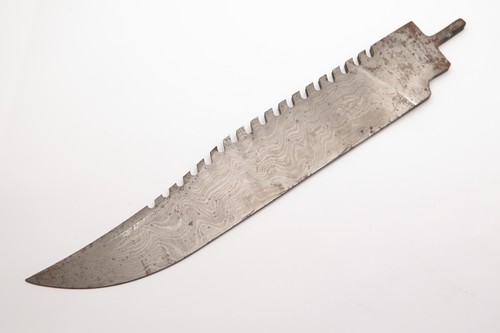 Vtg 1986 Parker Edwards Archegos USA Fixed Damascus Bowie Knife Blade Blank #6
