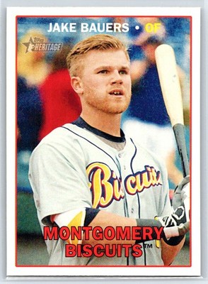 2016 Topps Heritage Minor League Jake Bauers Rookie Montgomery Biscuits RC #12