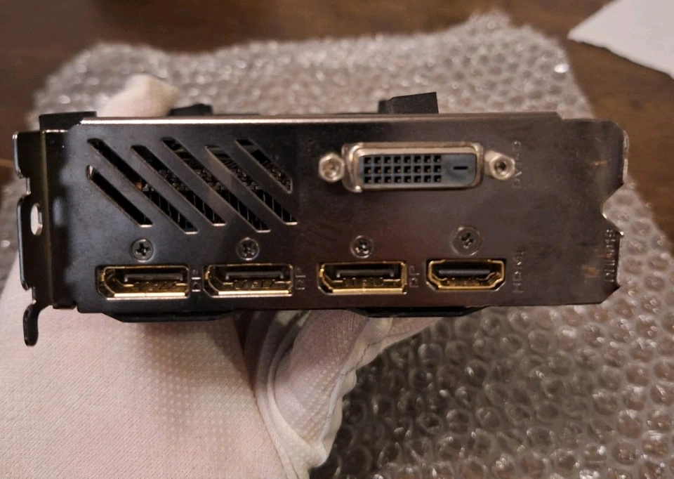 Tarjeta gráfica Gigabyte AMD RX 480 8 GB doble ventilador refrigeración PCI Express para piezas Foto 2 de 2