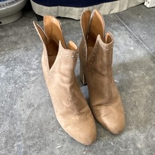 PULL&BEAR Womens Beige Suede Studded Pointed ...