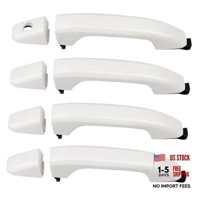 APPERFiT Exterior Door Handles w/Gaskets Set Compatible with 2014-2020 White