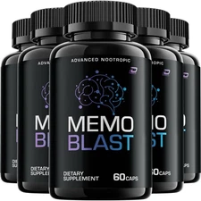 (5 Pack) Memo Blast Supplement Capsules – MemoBlast Natural Blend Memory Focus