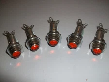 Vintage Dialco Amber Faceted Lens Panel Indicator Light 1819 Bulbs NOS