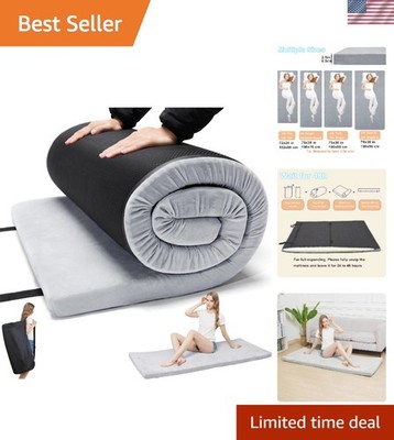 Compact 72x24'' Roll-Up Sleeping Pad with Travel Bag - Lightweight Foam Mattress
