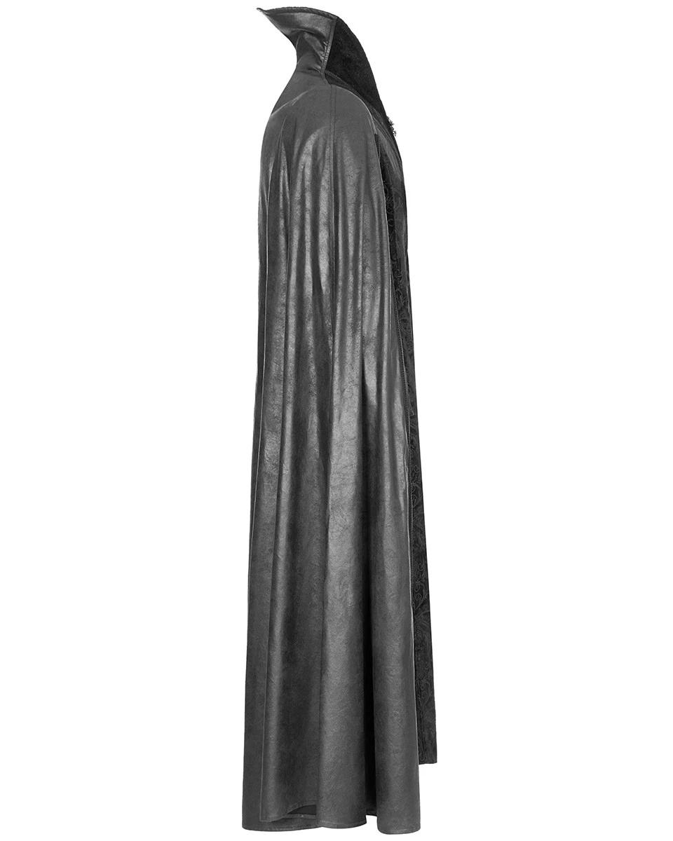 Punk Rave Para Hombres Capa Gótica Abrigo Chaqueta Larga Negro Terciopelo Steampunk Vampiro Capa