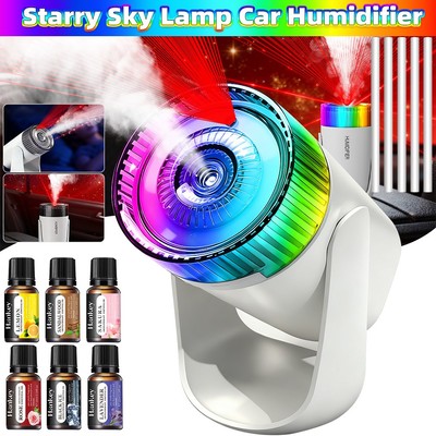 Humidifier w/ Essential Oil 360° Rotating Nozzle Auto Shut-Off USB-Powered Light
