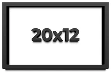 20x12 Shadow Box Frame Black | 1 inches Deep Real Wood Contemporary Shadowbox Di