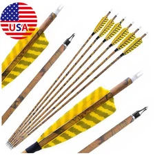 30" Carbon Arrows 4" Feather SP500 Arrows Archery Bow Target Hunting Shooting