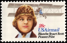 US Scott # C99, Blanche Stuart Scott : Pioneer Pilot, 1980 28¢ Airmail Stamp MNH