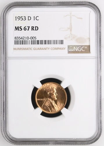 1953 D Lincoln Cent NGC MS67 RED