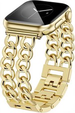 Gold Metal Strap Compatible with Apple Watch 38mm 40mm 41mm Series 1/2/3/4/5/6/7