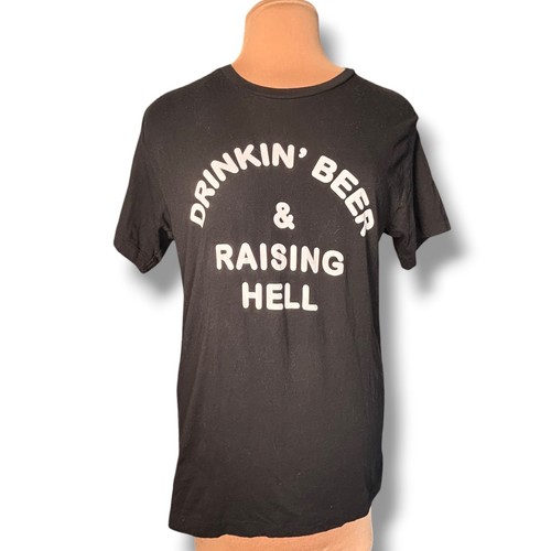 Rebel Soul Collective Drinkin Beer & Raising Hell Graphic Tee Black Country Top