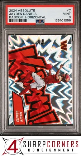 2024 PANINI ABSOLUTE KABOOM! HORIZONTAL #7 JAYDEN DANIELS RC PSA 9
