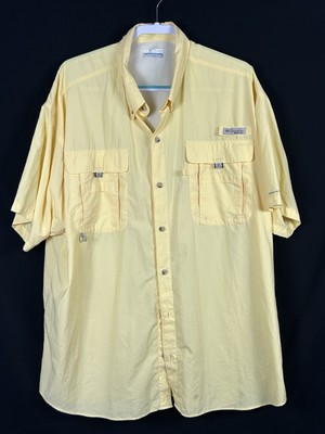 Chemise Columbia PFG Omni-Shade Homme, 2XL, Jaune, Manches Courtes (occasion)