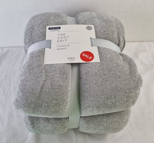 M&S The Cosy Edit Chenille Bedset Pillowcases & Duvet Cover Superking New