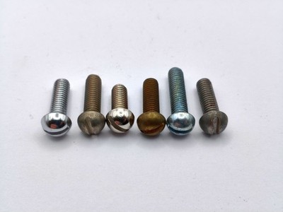 Halbrundkopf Schraube DIN 86 Oldtimer Alt Blank Messing verchromt vern. M2-M10