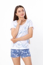 Women  s Pajama Set T-Shirt  Shorts   Soft Knit  Cheerful Print, Summer, ...