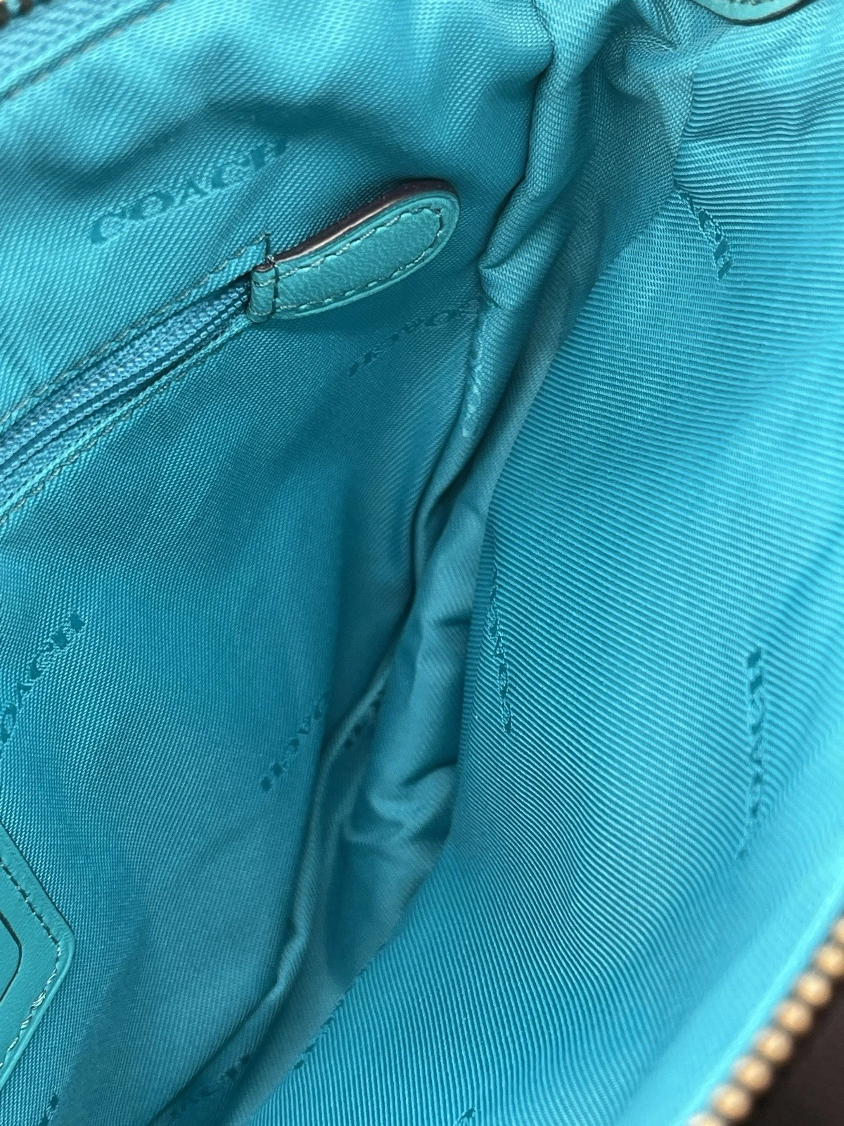 Coach Chelsea tracolla spalla turchese coccodrillo pelle goffrata 37733 nuova con etichetta