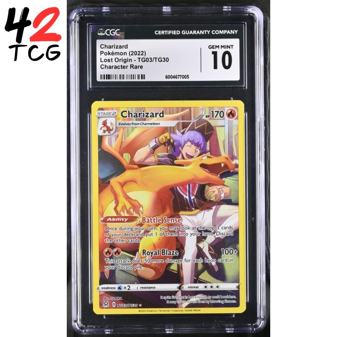 CGC Gem Mint 10 Charizard TG03/TG30 Pokémon Lost Origin Trainer