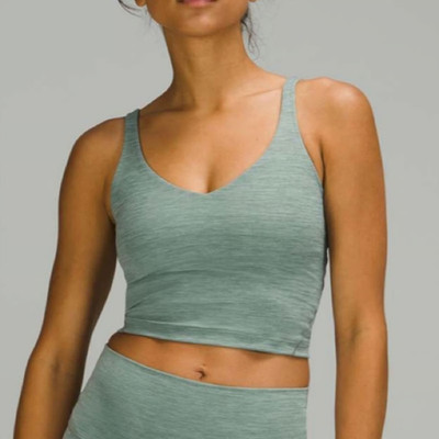 lululemon Align Tank Top Women's Gray Stretch Light Support Crop Fitness - 4