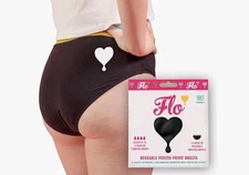 FLO - Reusable Period-Proof Panties, Black Hipster Brief Sz XL NEW