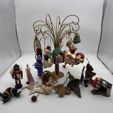 Christmas Lot Of 28 Ornaments/Decorations Mixture Of Vtg & Recent