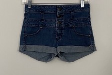 SALE Mossimo Supply Co Women's Shorts Blue Denim Cuffed Stretch Size 7