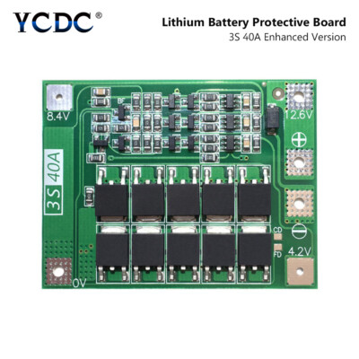 PCB BMS Protector Enhanced Lithium 18650 Protection Board 11.1V Li-ion 3S 40A