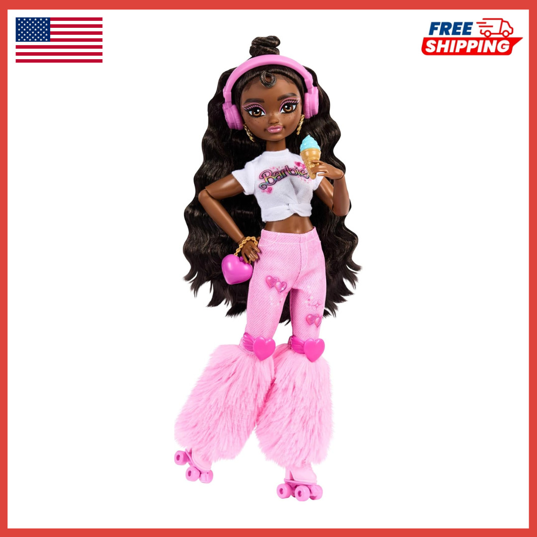 Barbie Dream Besties Doll And Accessories&comma; Brooklyn Posable Roller Skating Doll