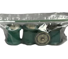 Wood Thread Spools lot of 4 Green EMPTY  1 1/2 in hi x 1 3/8 in VTG