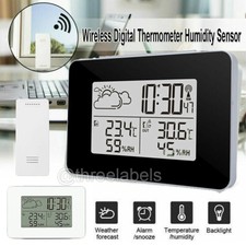 LCD Wireless Weather Station Clock Indoor Outdoor Digital Thermometer Hygrometer