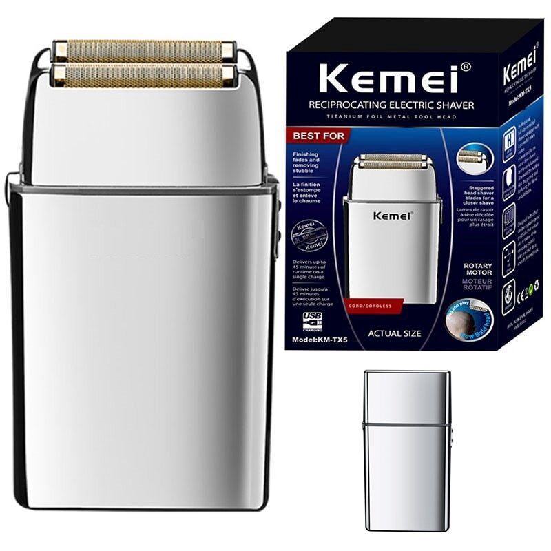 Kemei Tx5 Pro Metal Housing Barber Hair Electric Shaver Beard Bald