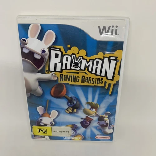 RAYMAN: RAVING RABBIDS Nintendo Wii COMPLETE PAL GAME V Good Cond FREE POST