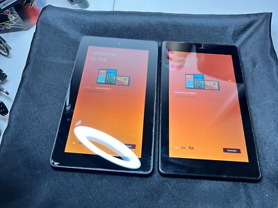 Set of 2 Amazon Fire 7 Tablet SR043KL 8GB Black IPS LCD 7'' No cellular 1GB RAM