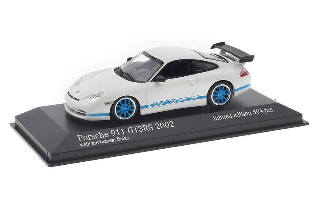 【MINICHAMPS】Porsche 911 GT3 RS Blue 996 Porsche 911 (996) GT3 RS White/Blue Minichamps 1:43