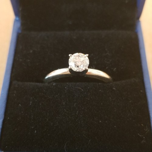 Natural Diamond Solitaire Engagement Ring 14kt. White Gold Size 7.75 - Picture 2 of 20