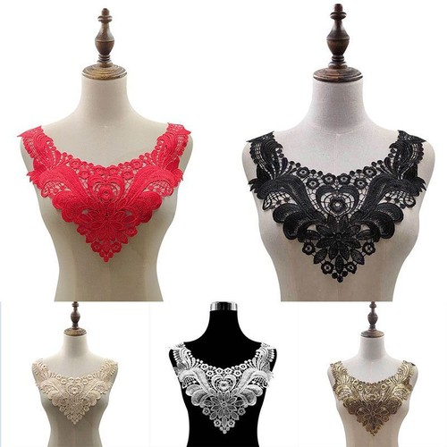 Red Lace Neckline Collars-Fabric Neck Applique Collarband Women Fashion Clothing
