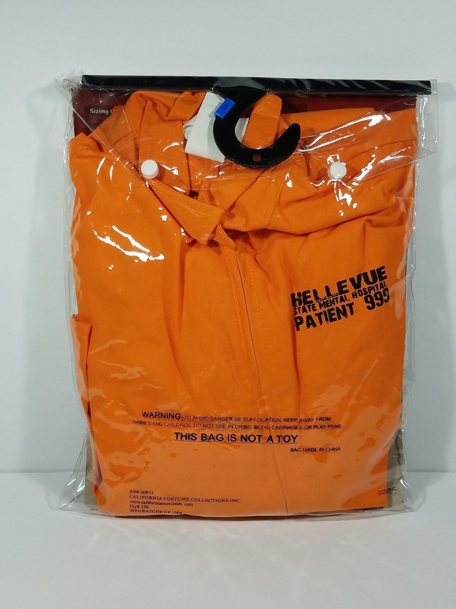 NIP Psychopath costume orange jumpsuit psycho patient Halloween