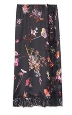 VICTORIA'S SECRET MIDI SLIP LACE SATIN SKIRT SIDE BUTTON SLIT XL