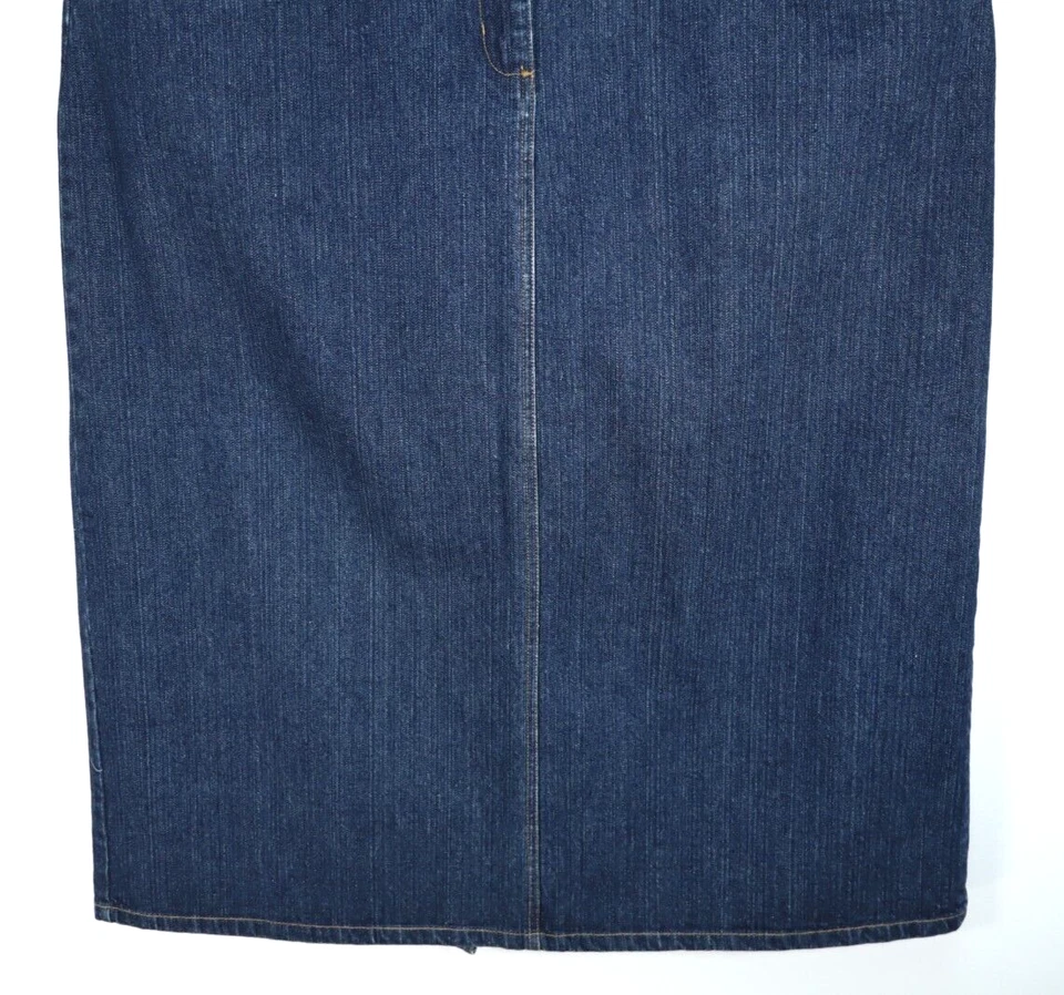 BILL BLASS Mujer 100% Algodón Denim Larga Lápiz Falda Bolsillo Jean Azul Talla 22W Foto 4 de 4